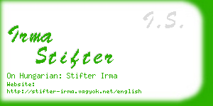 irma stifter business card